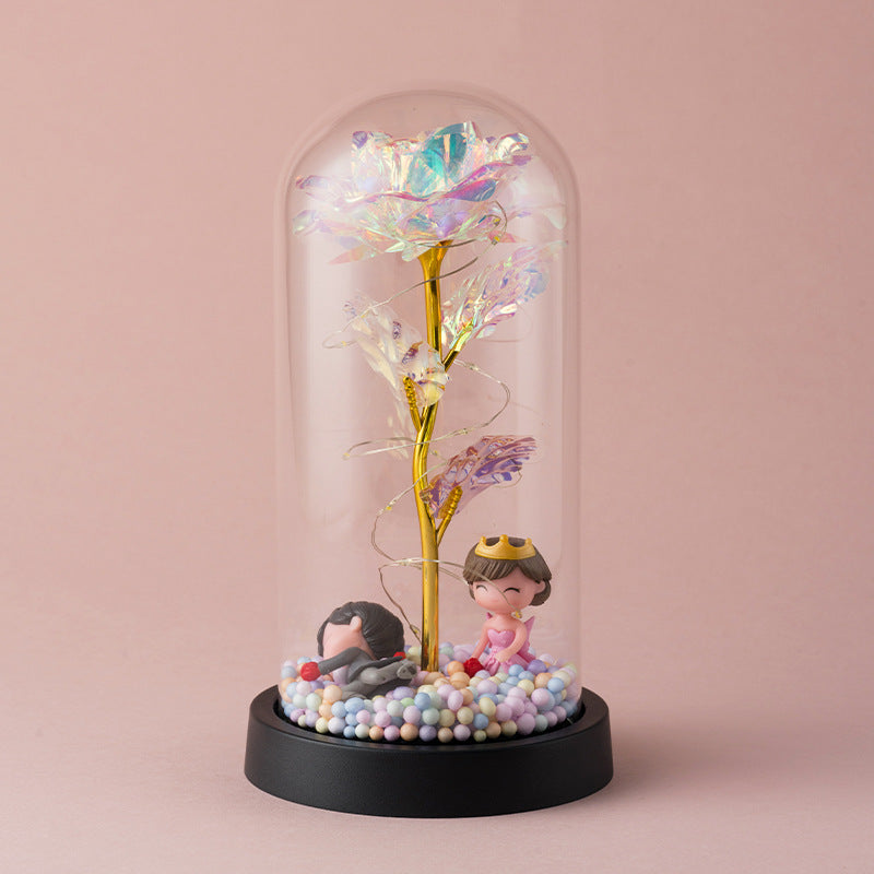 Decorative Foil Rose Lamp